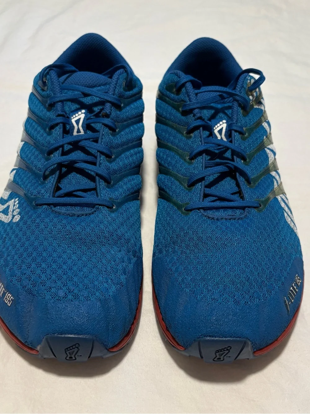 Inov-8 Men's F Lite 195 Deep Blue Athletic Running Shoes with Red Accents
